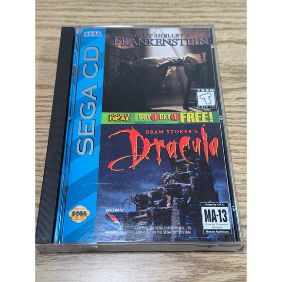 Frankenstein &‎ Bram Stoker’s Dracula (Sega CD, 1994) CIB Complete Tested Nice - Picture 1 of 4